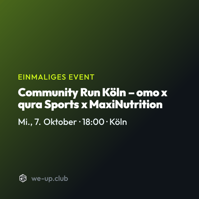 Community Run Köln – omo x qura Sports x MaxiNutrition