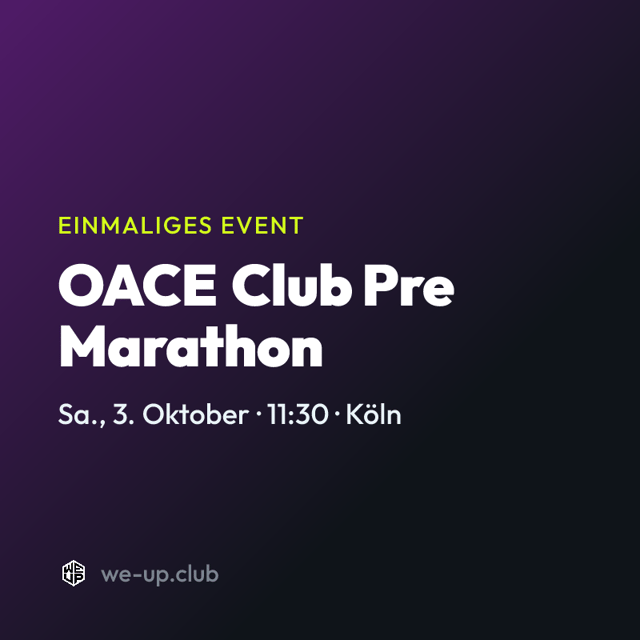 OACE Club Pre Marathon