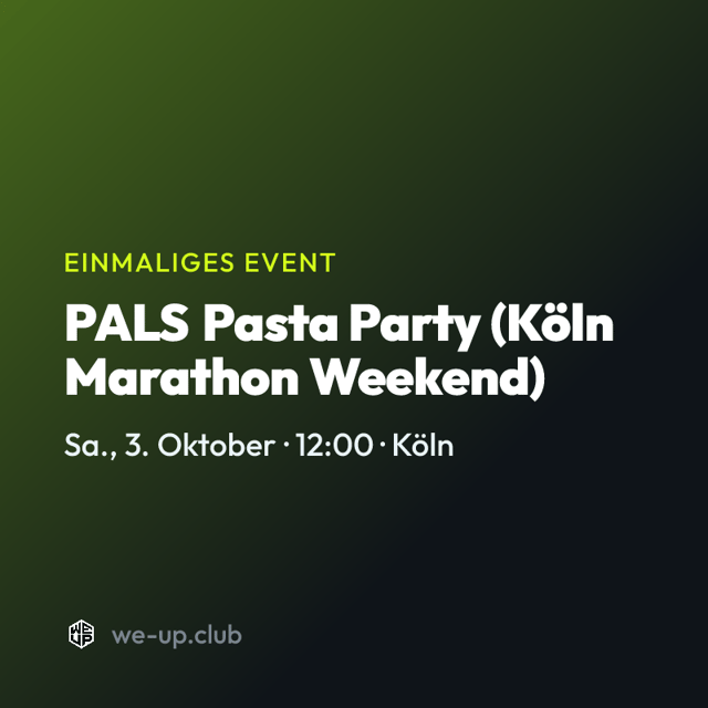 PALS Pasta Party (Köln Marathon Weekend)