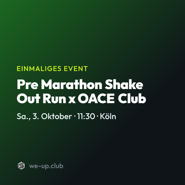 Pre Marathon Shake Out Run x OACE Club