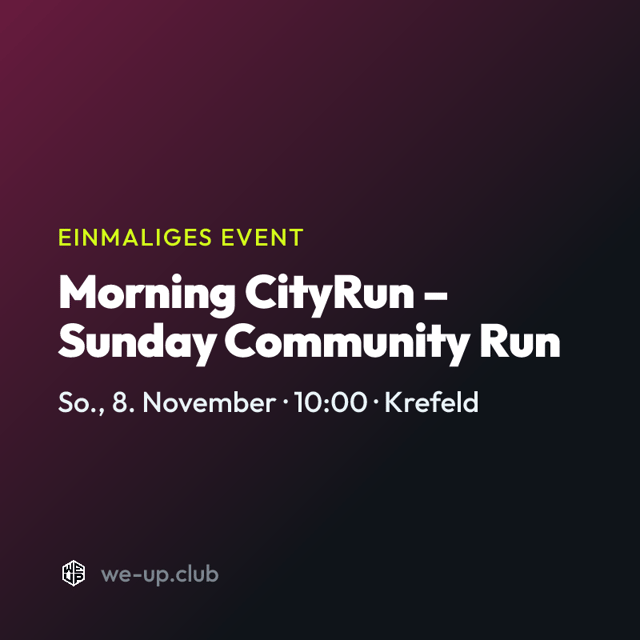 Morning CityRun – Sunday Community Run
