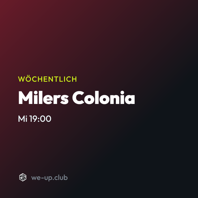 Milers Colonia · Wöchentlicher Run am Mittwoch