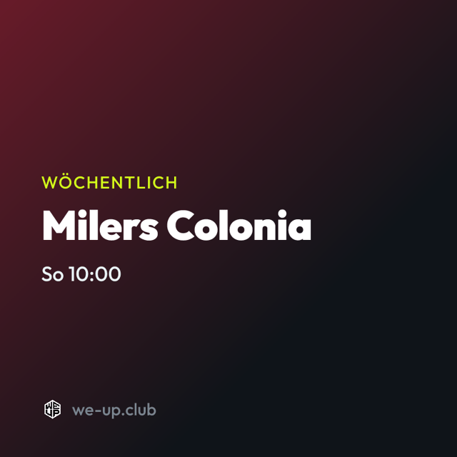 Milers Colonia · Wöchentlicher Run am Sonntag