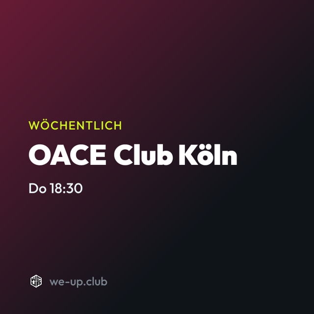 OACE Club Köln · Wöchentlicher Run am Donnerstag