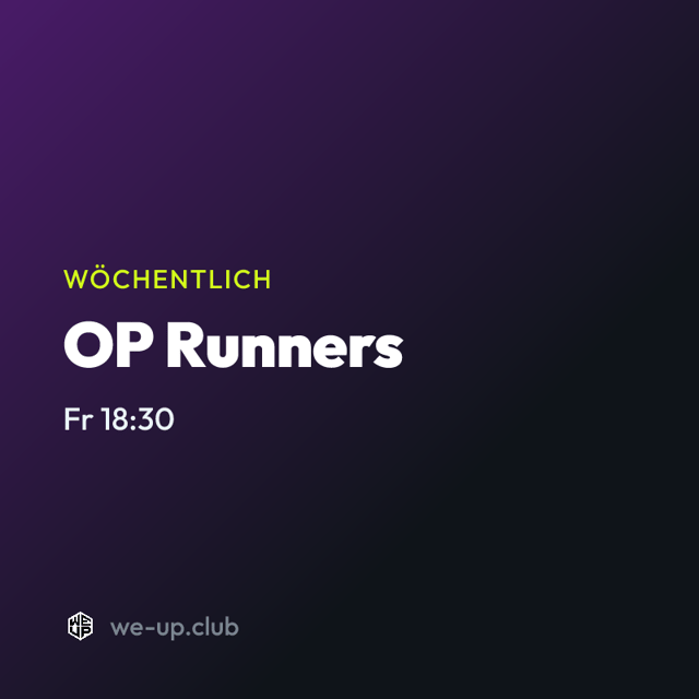 OP Runners · Wöchentlicher Run am Freitag
