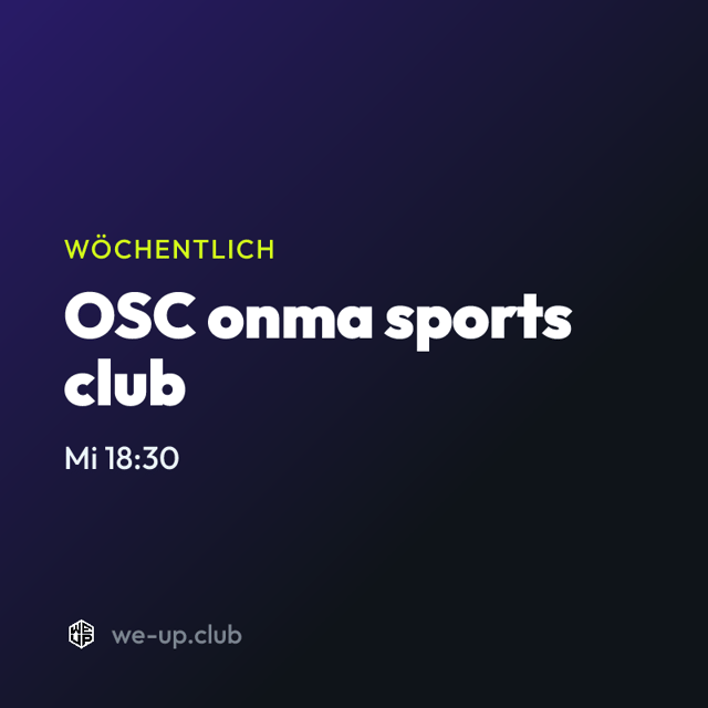 OSC onma sports club · Wöchentlicher Run am Mittwoch