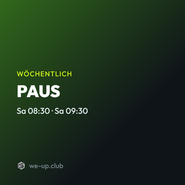 PAUS · Wöchentlicher Run am Samstag