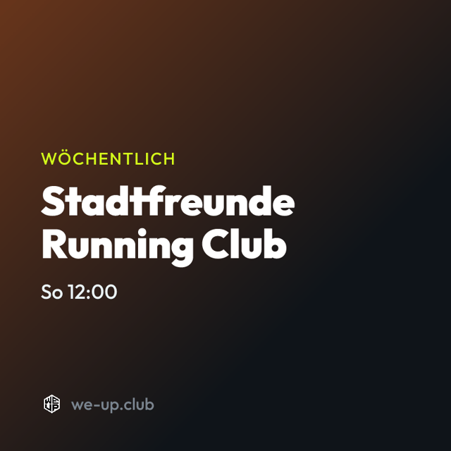 Stadtfreunde Running Club · Wöchentlicher Run am Sonntag