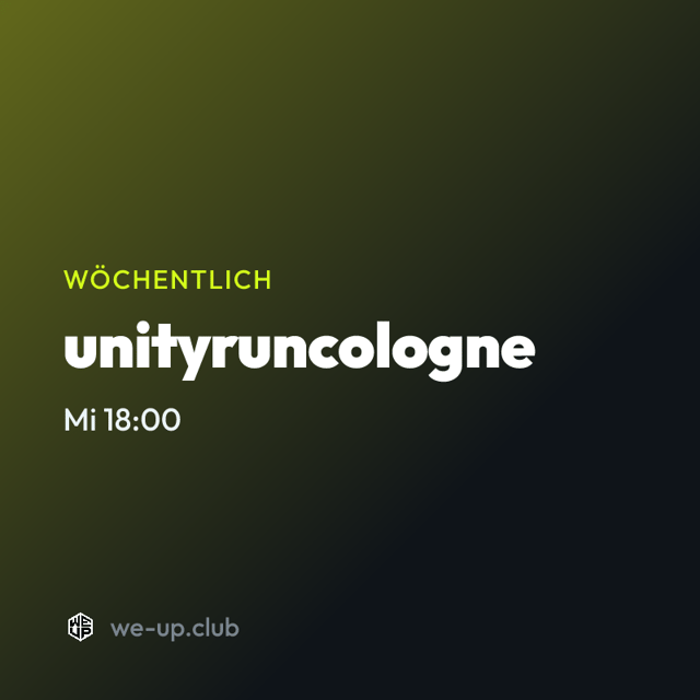 unityruncologne · Wöchentlicher Run am Mittwoch